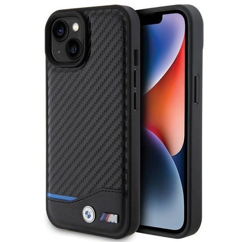 BMW Leather Carbon case for iPhone 15 - black, BMW 3666339143831 3666339143831