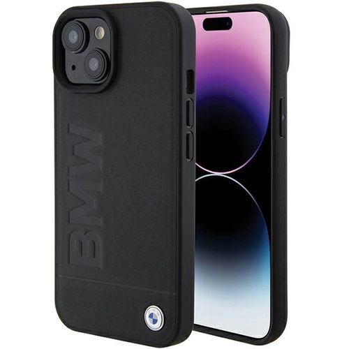 BMW MagSafe Leather Hot Stamp case for iPhone 15 Plus - black, BMW 3666339145354 3666339145354