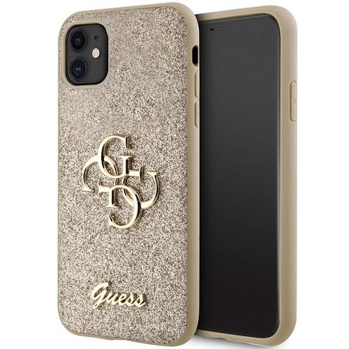 Guess GUHCN61HG4SGD case for iPhone 11 / Xr - gold Glitter Script Big 4G, Guess 3666339147686 3666339147686