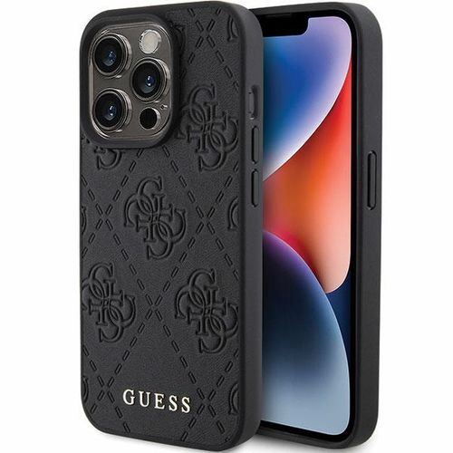 Guess Leather 4G Stamped case for iPhone 15 Pro Max - black, Guess 3666339150198 3666339150198