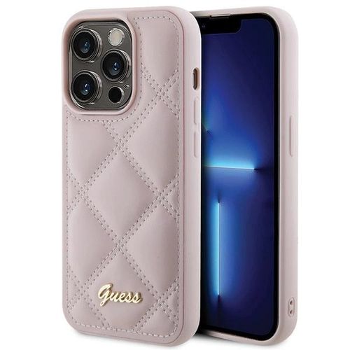 Guess Quilted Metal Logo case for iPhone 15 Pro Max - pink, Guess 3666339149772 3666339149772