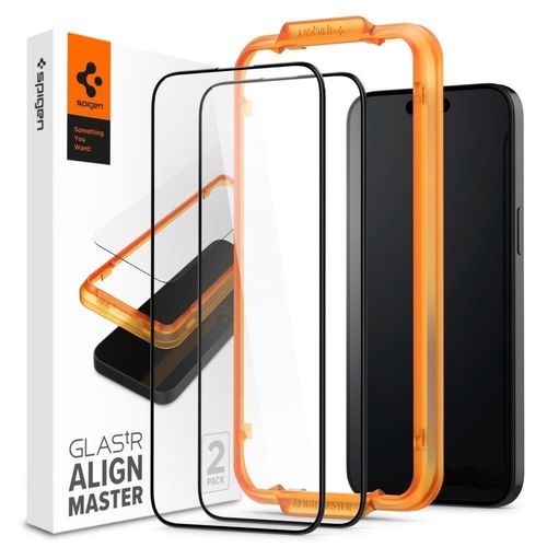 Spigen ALM Glass FC Tempered Glass for iPhone 15 Pro - Black 2 pcs., Spigen 8809896752176 8809896752176