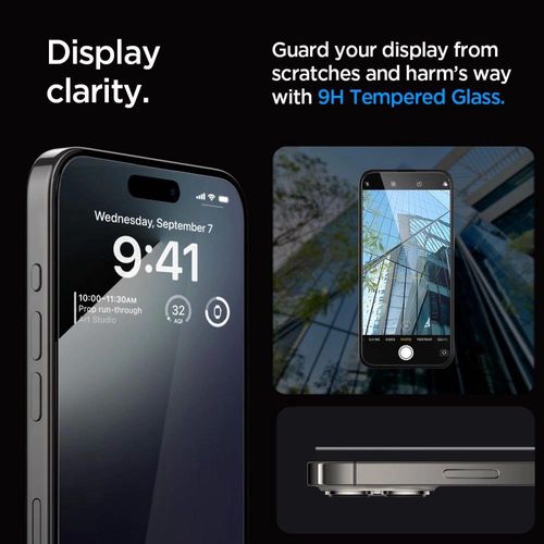 Spigen Glas.tR EZ Fit FC Tempered Glass for iPhone 15 Pro - Black, Spigen 8809896752213 8809896752213