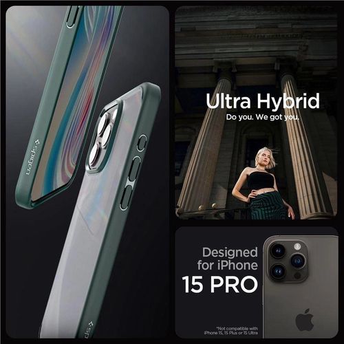 Spigen Ultra Hybrid iPhone 15 Pro Case - Dark Green, Spigen 8809896750417 8809896750417
