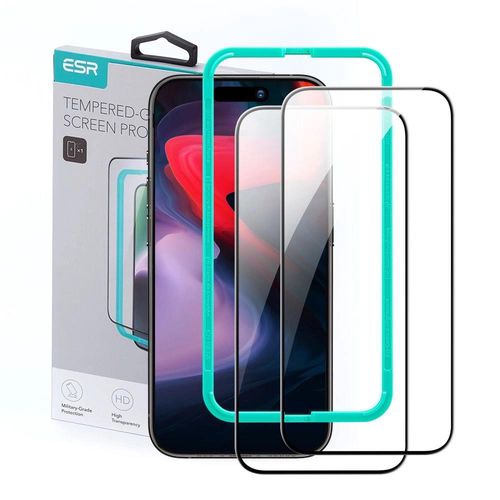 ESR Tempered Glass for iPhone 15 Pro - black 2 pcs., ESR 4894240174241 4894240174241