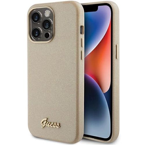 Guess Glitter Glossy Script case for iPhone 15 Pro Max - gold, Guess 3666339155513 3666339155513