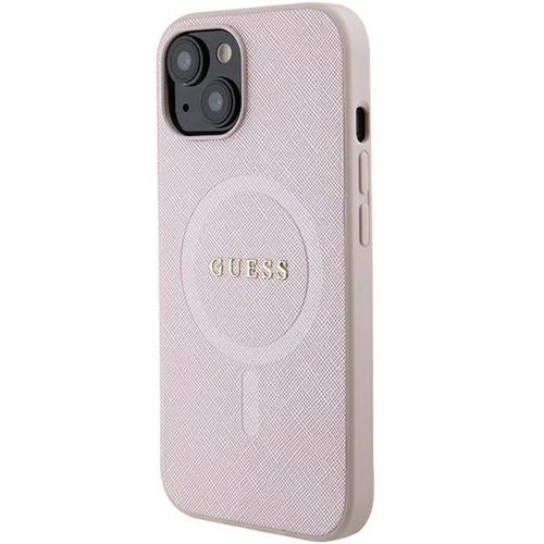 Guess Saffiano MagSafe case for iPhone 15 Plus - pink, Guess 3666339156190 3666339156190