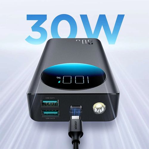 Powerbank Joyroom JR-PBF02 30W 20000mAh + USB-A - USB-C cable 0.25m - black, Joyroom 6941237115683 6941237115683