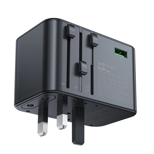 Acefast Z1 GaN 75W PD travel charger adapter 3x USB-C 2x USB-A - black, Acefast 6974316282495 6974316282495