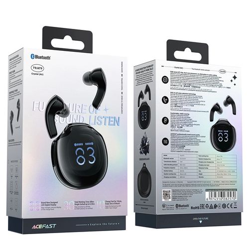Acefast T9 Bluetooth 5.3 in-ear wireless headphones with display - black, Acefast 6974316282570 6974316282570