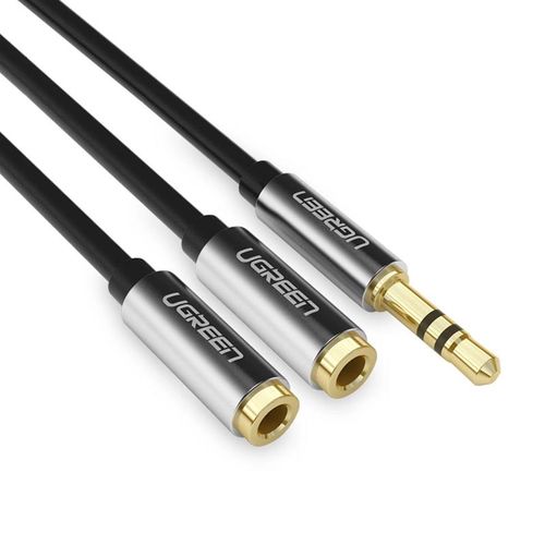 Ugreen AV123 headphone cable 3.5 mm minijack (male) - 2x 3.5 mm minijack (female) - black, Ugreen 6957303807017 6957303807017