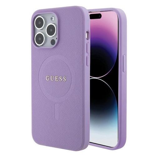 Guess Saffiano MagSafe case for iPhone 15 Pro - purple, Guess 3666339155926 3666339155926