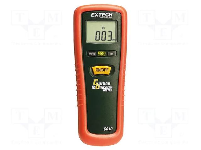 Meter: CO; Range: 0÷1000ppm; 1ppm; ±5% EXTECH CO10