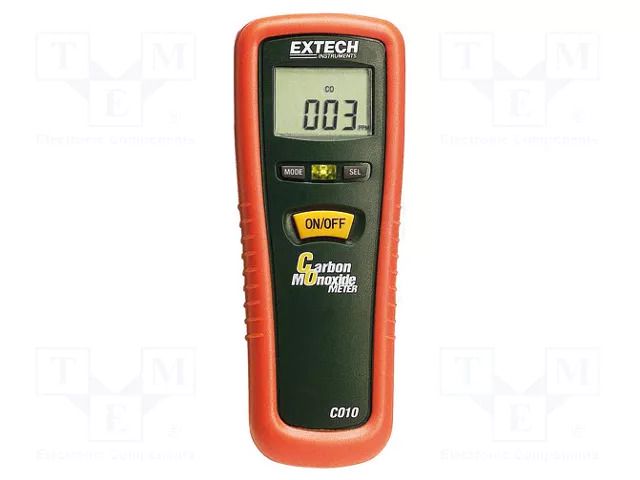 Meter: CO; Range: 0÷1000ppm; 1ppm; ±5% EXTECH CO10