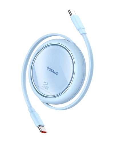 Baseus Free2Draw Mini USB-C - USB-C 100W 1m retractable cable - blue, Baseus 6932172647513 6932172647513