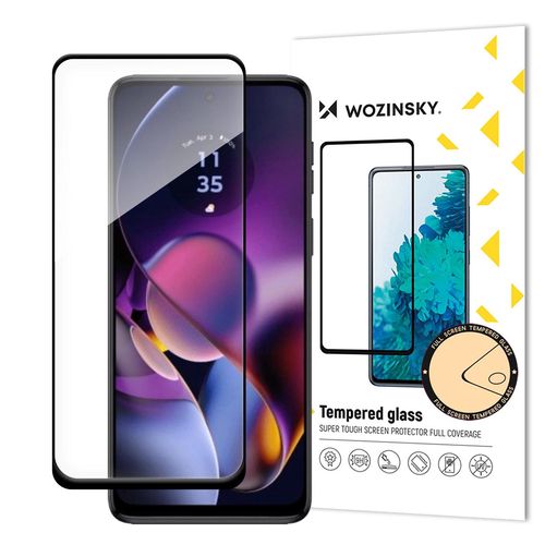 Wozinsky Tempered glass Full Glue for Motorola Moto G54 full screen with frame - black, Wozinsky 5907769321740 5907769321740