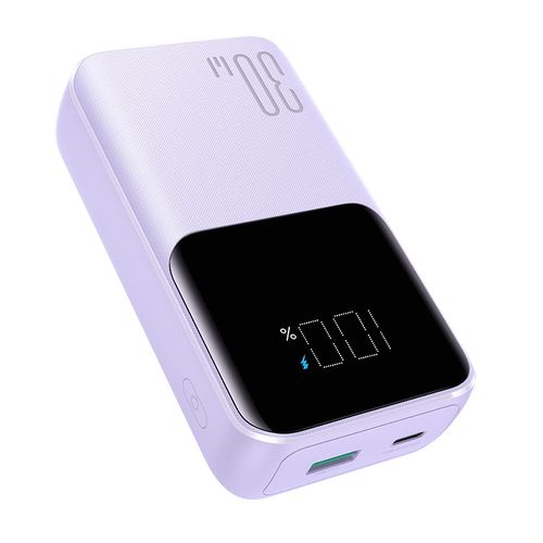 Joyroom JR-PBC07 20000mAh 30W mini power bank with USB-C and Lightning cables - purple, Joyroom 6956116776503 6956116776503