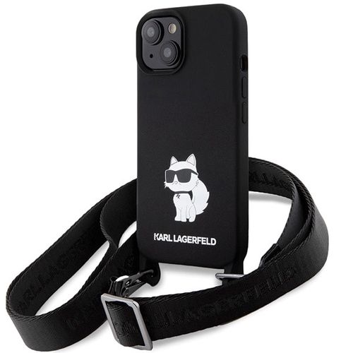 Karl Lagerfeld KLHCP15SSCBSCNK iPhone 15 6.1&quot; hardcase black/black Crossbody Silicone Choupette, Karl Lagerfeld 3666339167554 3666339167554