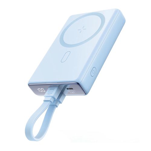 Powerbank Joyroom JR-PBM01 magnetic 10000mAh 20W with stand + Lightning cable - USB-C - blue, Joyroom 6941237112569 6941237112569