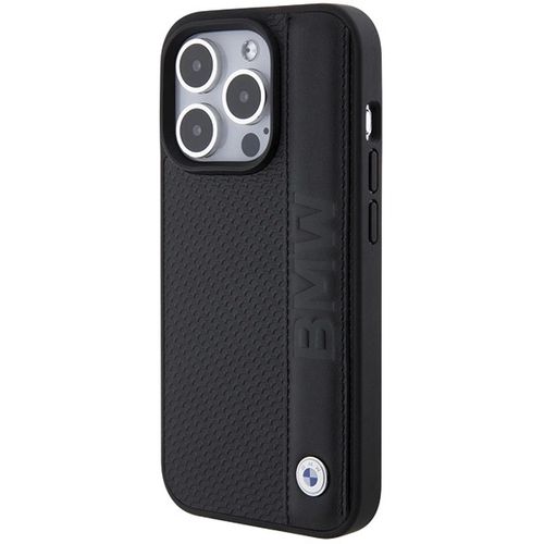 BMW Leather Textured & Stripe case for iPhone 15 Pro - black, BMW 3666339142803 3666339142803