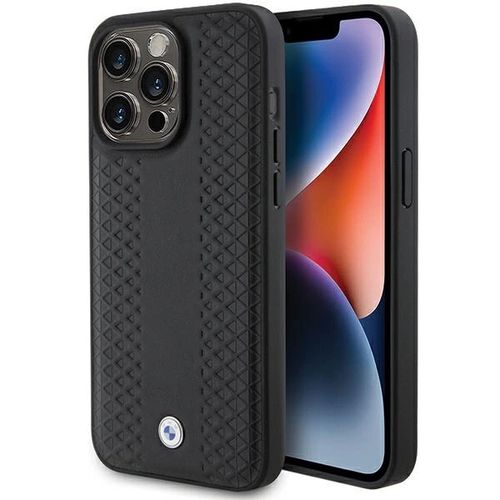BMW Leather Diamond Pattern case for iPhone 15 Pro - black, BMW 3666339142568 3666339142568