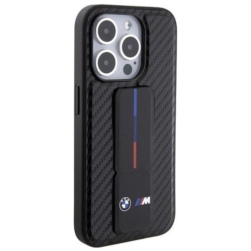 BMW Grip Stand Smooth & Carbon case for iPhone 15 Pro - black, BMW 3666339204464 3666339204464