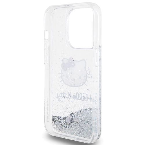 Hello Kitty Liquid Glitter Charms Kitty Head case for iPhone 15 Pro - silver, Hello Kitty 3666339186227 3666339186227