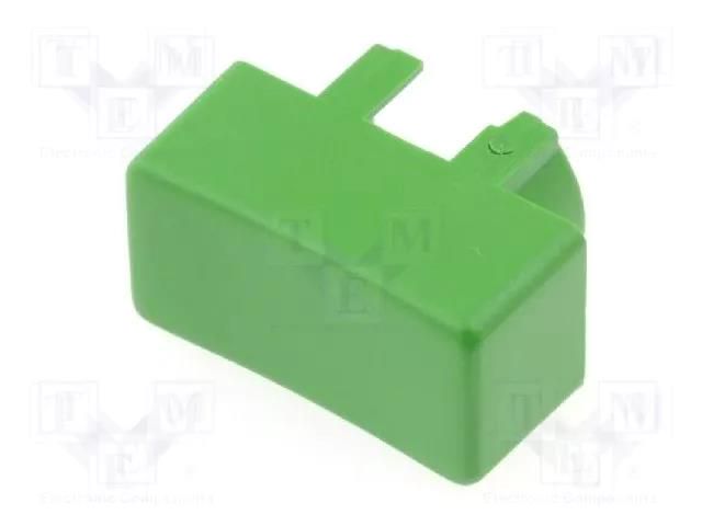 Button; rectangular; green; 12.5x6.5mm; plastic MEC MEC1P02