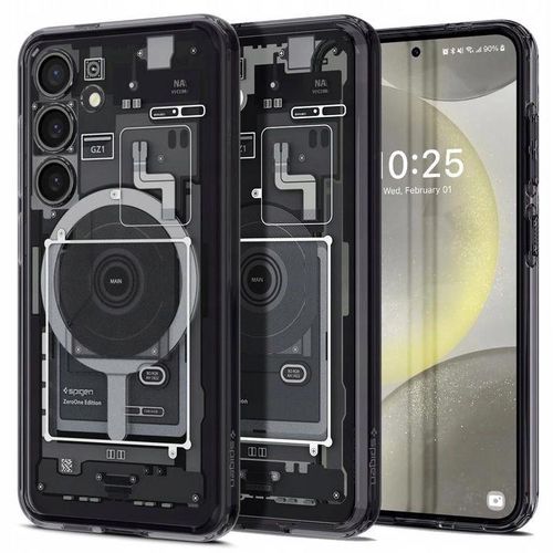 Spigen Ultra Hybrid OneTap Ring Case with MagSafe for Samsung Galaxy S24 - Clear (Zero One Pattern), Spigen 8809971222327 8809971222327