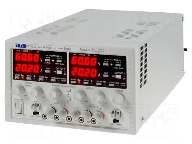 Power supply: laboratory; switching,multi-channel; 0÷60VDC; CPX AIM-TTI CPX400D