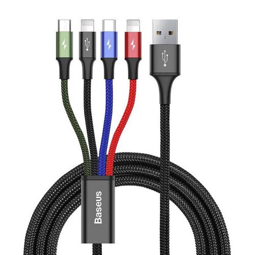 Baseus Fast USB cable 4in1 USB-C / 2x Lightning / Micro 3,5A 1,2m - black, Baseus CA1T4-A01