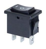 ROCKER SWITCH, SPDT, 15A, 125VAC, PANEL R1966HBLKBLKBF.