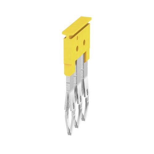 Cross-connector (terminal), Plugged, Number of poles: 3, Pitch in mm: 5.10, Insulated: Yes, 24 A, yellow Weidmuller 1608870000 04008190061630