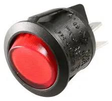 SWITCH, ROCKER, DPST, RED ILLUM. R13-244B-02-BR-0A