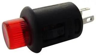 SWITCH, PUSH BUTTON, SPST, RED R13-548DL-05-BR