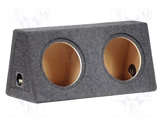 Car loudspeaker enclosure; MDF; black melange; 250mm; 20+20l BASSER OB.MDF.08