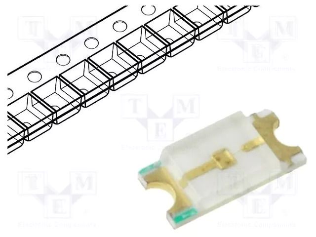 LED; green; SMD; 1206; 70÷100mcd; 1.8÷2.4VDC; 3.2x1.6x0.68mm; 120° OPTOFLASH OF-SMD3216YG-RV