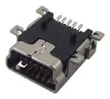 USB CONN, 2.0 MINI TYPE B, R/A RCPT, 5P 1734035-1