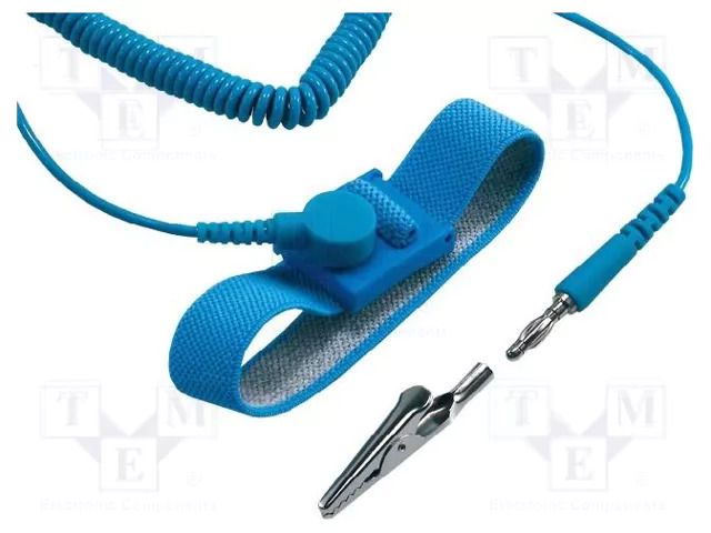 Wristband; ESD; W: 19mm; blue; 1MΩ; Leng.after stretch: 1.8m ENGINEER OPASKA-ESD