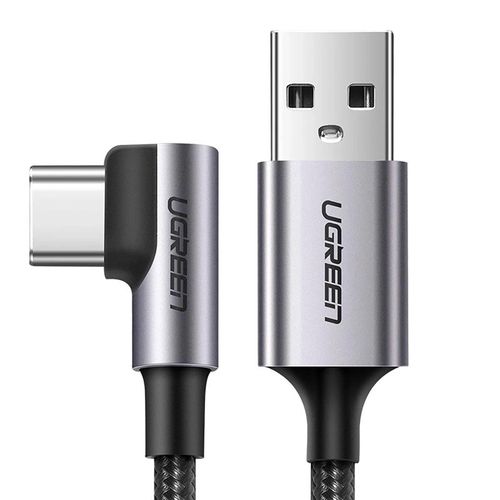 Ugreen US284 70255 USB-A (straight) / USB-C (angled) 3A Cable 3m - Gray, Ugreen 70255-ugreen 70255-ugreen