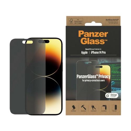 PanzerGlass Classic Fit antibacterial privacy glass for iPhone 14 Pro, PanzerGlass 5711724127687 5711724127687
