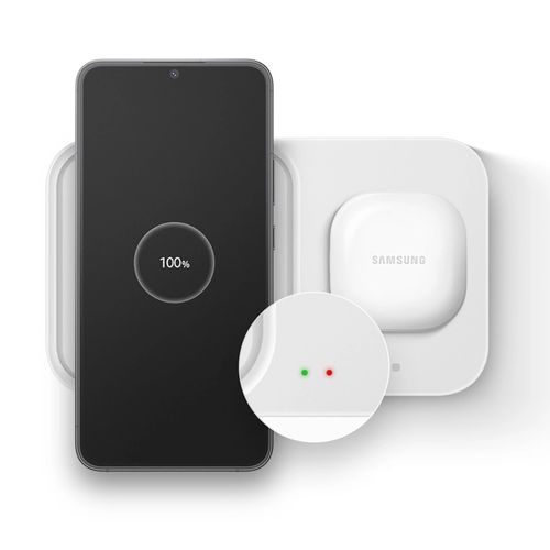 Samsung Wireless Charger Duo EP-P5400BWEGEU inductive charger 15W - white, Samsung EP-P5400BWEGEU EP-P5400BWEGEU