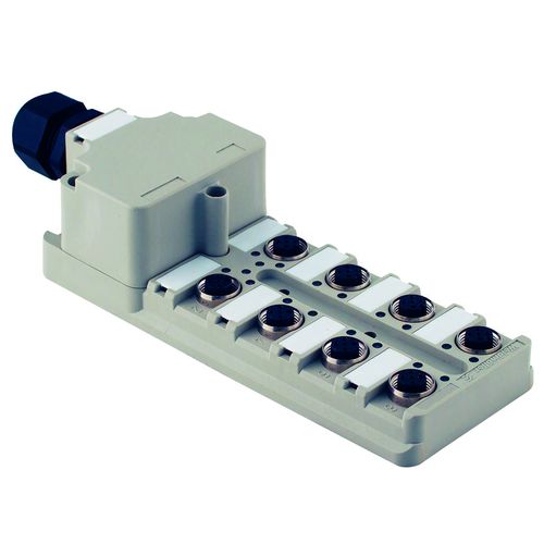 Sensor-actuator passive distributor (without cable), complete module, Hood version, Number of contact sockets: 8, Number of poles: 4, M12 Weidmuller 1705940000 04008190949808