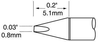 TIP, CHISEL, 0.8 X 5MM UFTC-7CH08