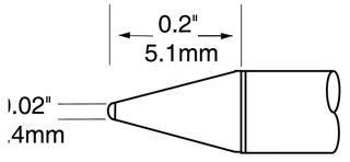 TIP, CONICAL, 0.4 X 5MM UFTC-7CN04