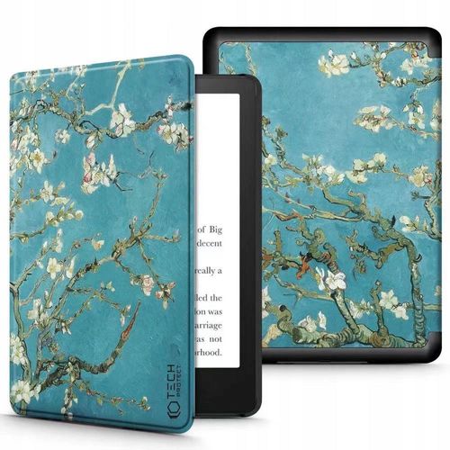 Tech-Protect SmartCase for Kindle Paperwhite V / 5 / Signature Edition - Blue with Sakura Flowers, Tech-Protect 5906302302895 5906302302895