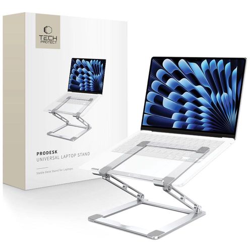 Tech-Protect ULS400 universal foldable stand for laptops up to 17&quot; - silver, Tech-Protect 5906302303113 5906302303113