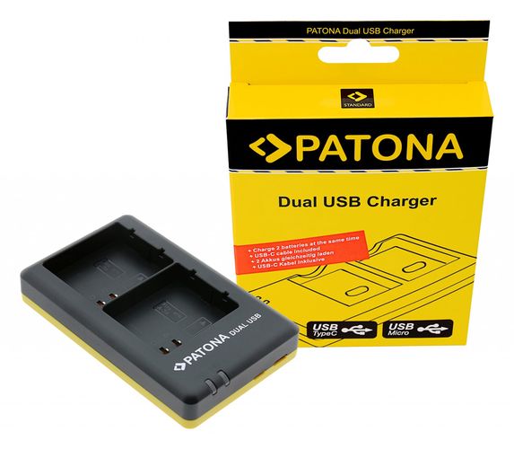 PATONA Dual USB Charger f. Arlo A-7A A-14 Pro 3 Pro 4 FB-1001 2GB VML2030 Ultra 2 incl. USB-C Cable, PATONA 1715 4055655232944