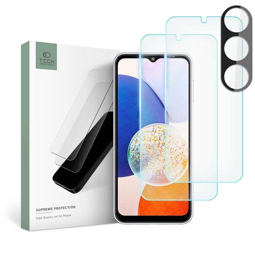 Tech-Protect Supreme Set for Samsung Galaxy A14 4G / 5G 2x tempered glass for display / tempered glass for camera, Tech-Protect 5906203698493 5906203698493