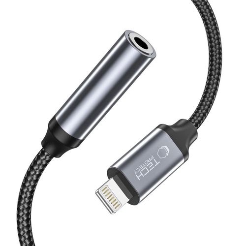 Tech-Protect UltraBoost Lightning / 3.5mm mini jack adapter - black, Tech-Protect 5906203697274 5906203697274